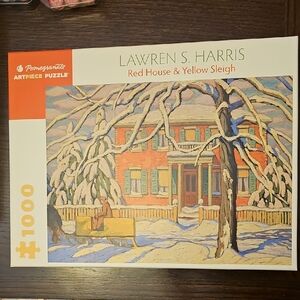 Pomegranate ArtPiece Puzzle - Red House & Yellow Sleigh